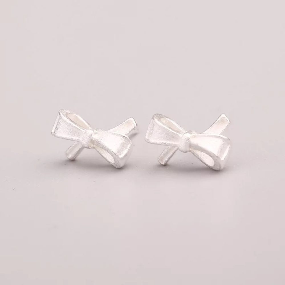 925 Sterling Silver Bow Stud Earrings